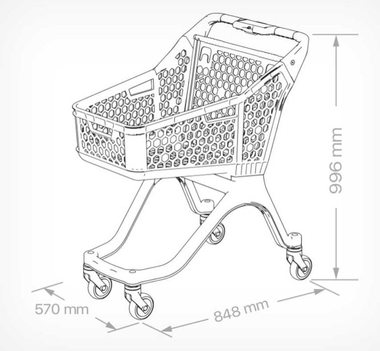 Покупательская "Пластиковая тележка SURF S, 100л" тележка для магазина