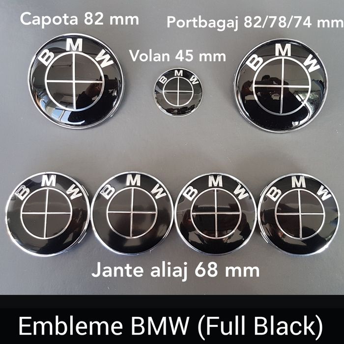 Embleme BMW capota, portbagaj, volan si jante