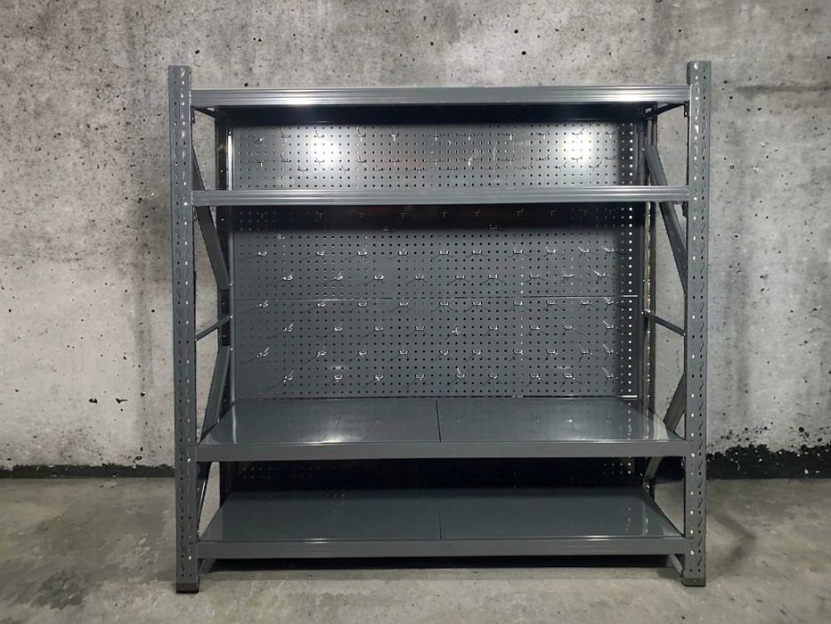 Метален стелаж за инструменти Super Strong бели и сиви