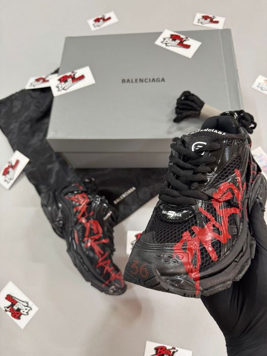 Adidașii Balenciaga Runner Graffiti Negri Noi Calitate Superioara