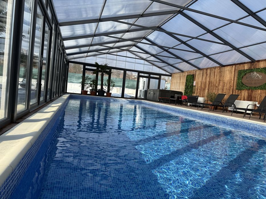 Cabana cu piscina, jacuzzi, sauna si teren sport
