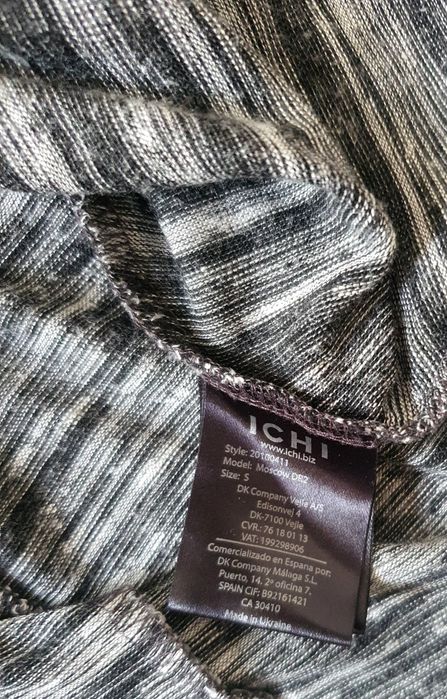 Rochie ICHI gri mulata casual chic elastica S M maneca 3 4 vascoza office
