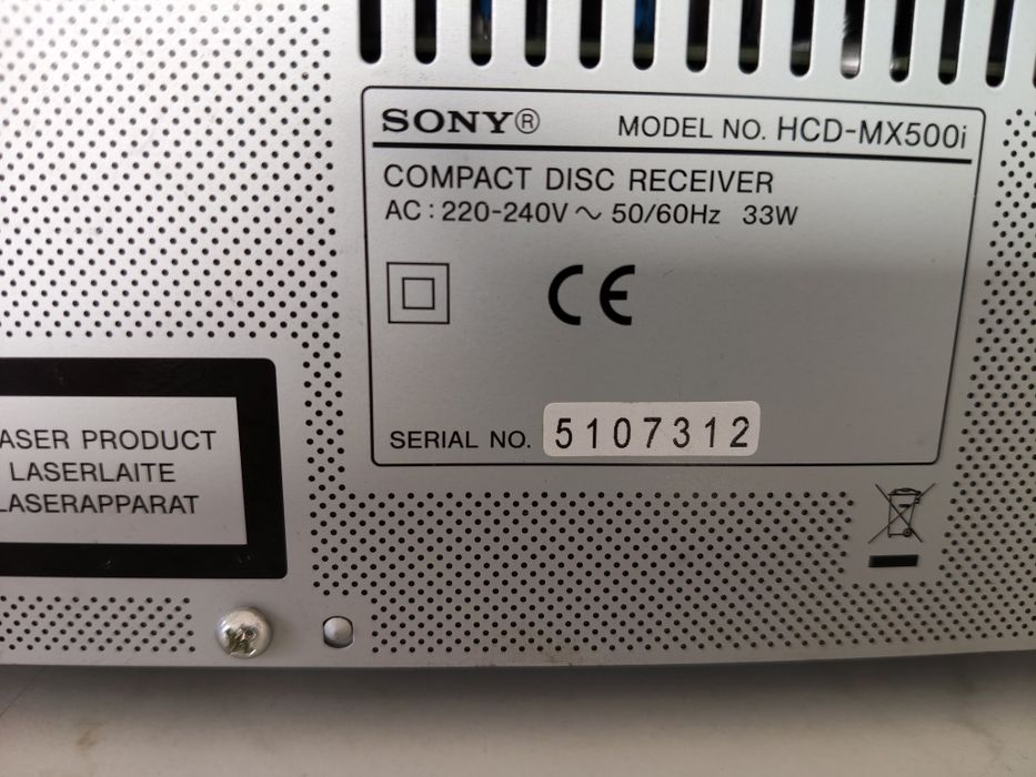 Sony HCD MX 500 I, CD, dock ipod, radio FM, USB, auxiliar in