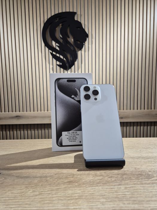 iPhone 15 Pro Max 256gb White Bat 100% Originala/Fact+Garantie