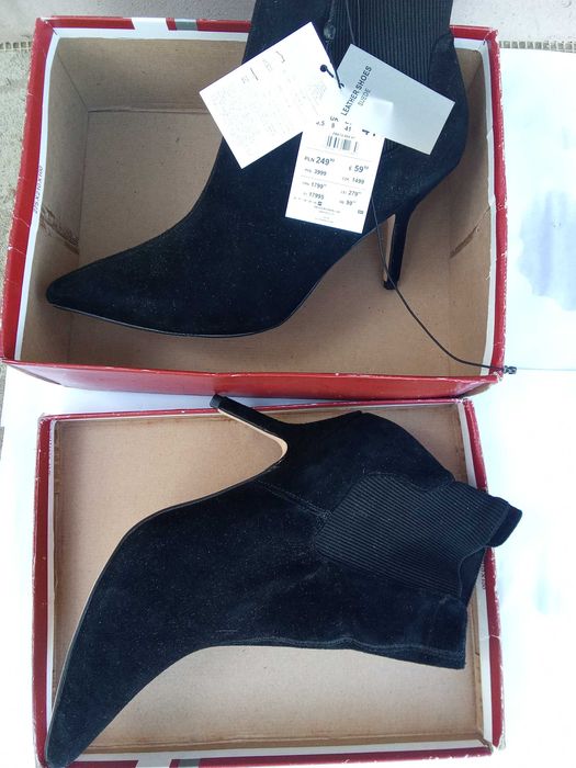 Botine dama piele, cu eticheta