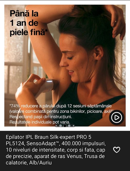 Epilator IPL Braun Silk-expert PRO 5 PL5124, 400.000 impulsuri