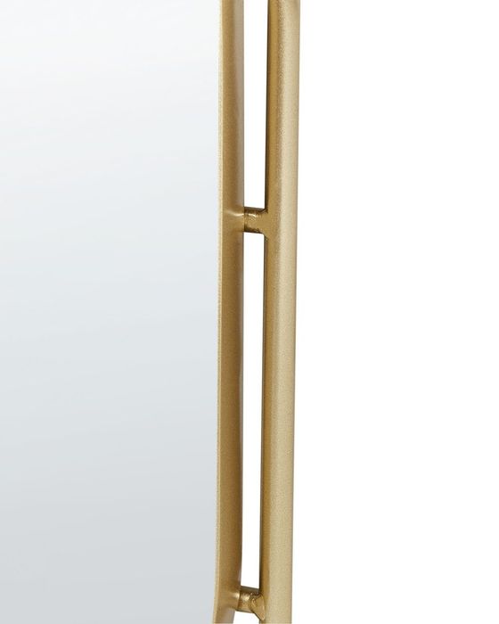 Oglindă de perete cu cârlige și rafturi din Metal Auriu,Beliani