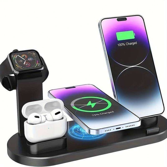 Stație De Încărcare Wireless 4 in 1 Apple 14,13,12 , AirPods, IWatch,