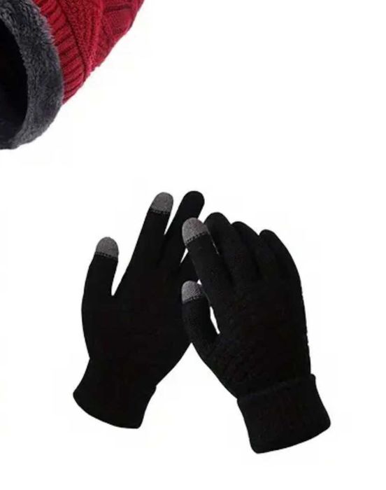 Зимна шапка и шал с подплата от полар