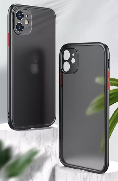 Iphone 12/13/14/PRO/MAX/PLUS- Husa Hybrid Margine Silicon Neagra