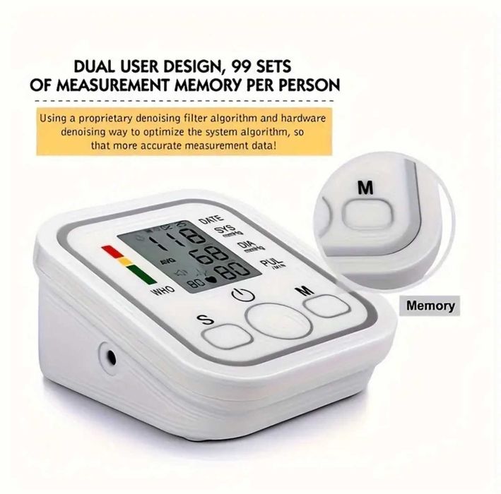 Tensiometru digital cu alimentare USB sau baterii – 99 memorari
