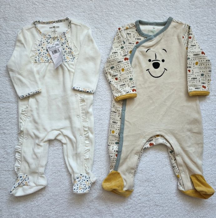 Set 2 pijamale de iarna din fleence, unisex,, marime 74, 12 luni