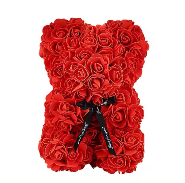 Ursulet din Trandafirii artificiali - Cadou romantic perfect