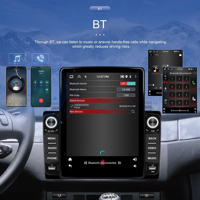 Мултимедия Android Тесла стил Навигация кола автомобил Tesla Carplay