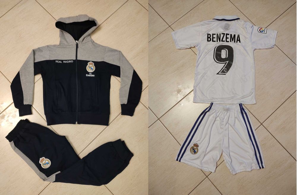 Шапка + Шал Реал Мадрид Безнезма /Винисиус 2022 Зима + Детски Комплект