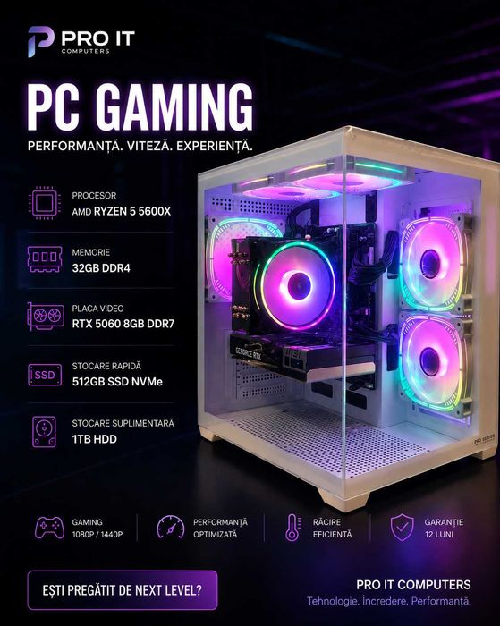 PC Gaming Ryzen 5600X, 32GB DDR4, RTX 5060 8GB DDR7, 512 SSD, 1TB