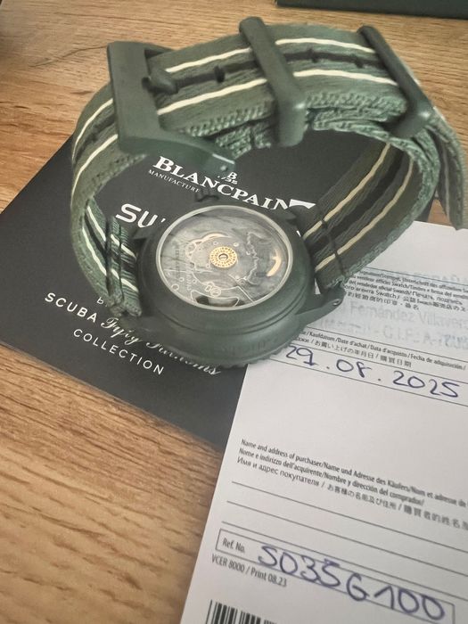 Часовник Swatch x blancpain scuba green limited
