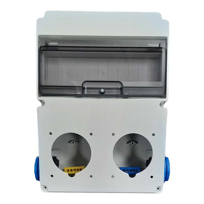 IP44,11Mодулно табло с 2 x 230V контакти шуко и 2 отвора за CEE Norm контакти [83x90]