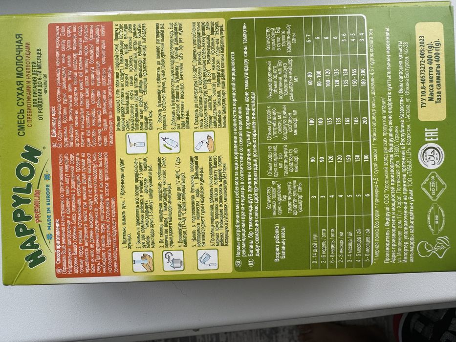 Детская смесь сухая