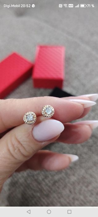 Cercei superbi argint cu zirconii albe