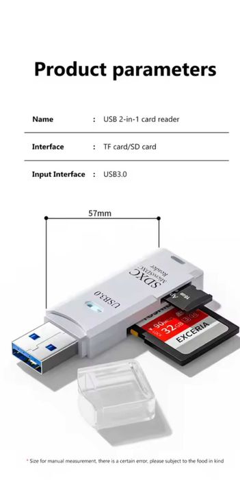 USB 3.0 Card Reader 2 In 1