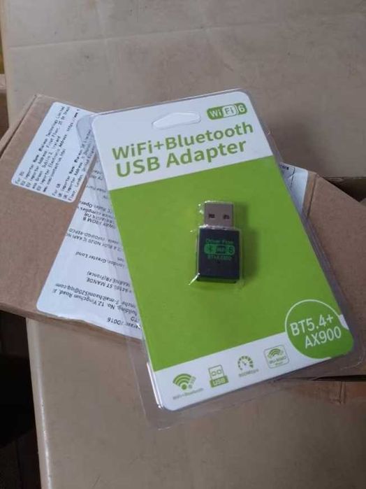 Безжичен адаптер Wifi 6 + Bluetooth 5.4, USB, 900Mbps, 2.4/5.8Ghz за лаптоп, компютър