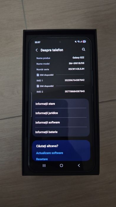 Samsung S22 baterie nouă 256 GB