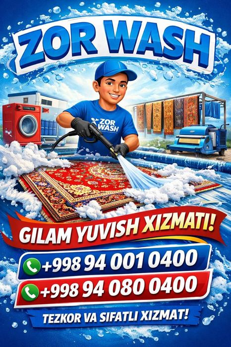 Yunusobot Gilam yuvish/ Стирка ковров Mebel yuvish Parda Yuvish