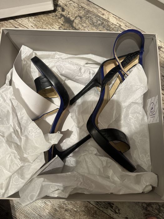 Sandale toc piele Calvin Klein, marime 37