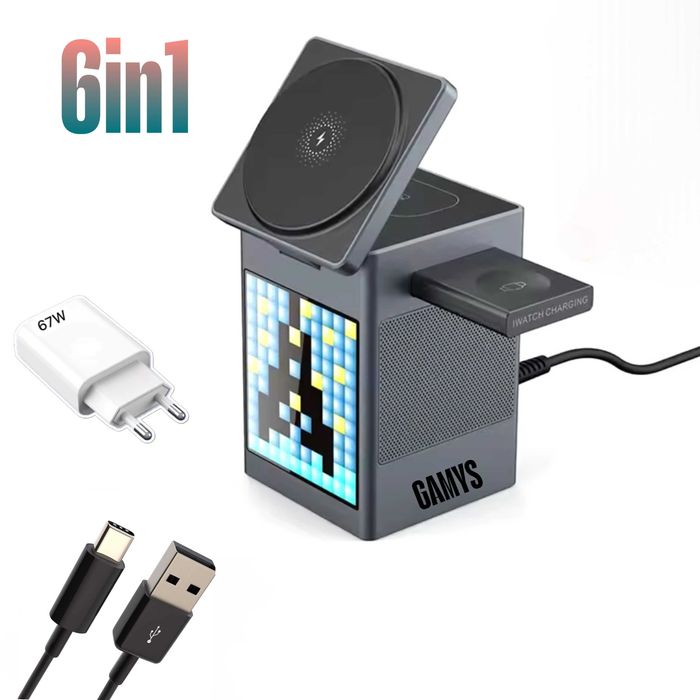 Încărcător Wireless 6 în 1 – Stație de încărcare 6in1 | GAMYS