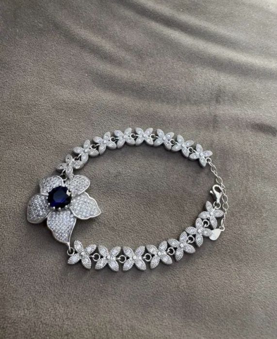 Браслет серебро с фианитами