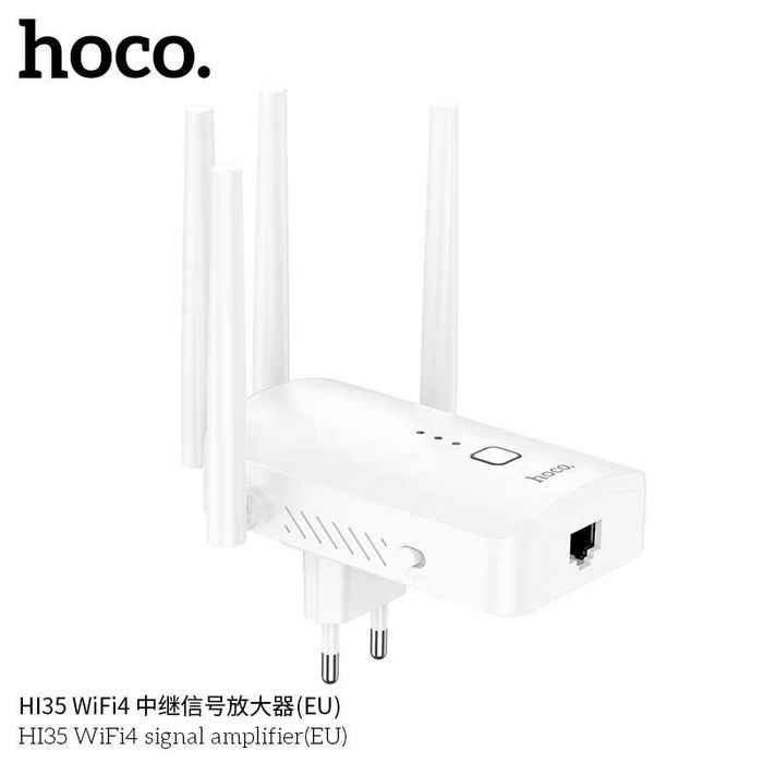 Hoco HI35 Wi-Fi4 300Mbps Репитер Усилитель Сигнала Repeater