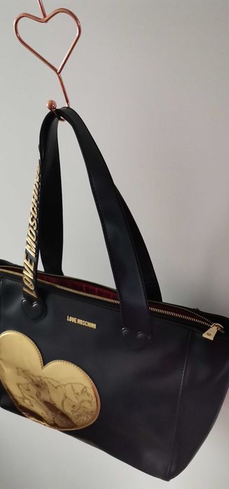 Moschino Love, geantă shopper neagră, superba!