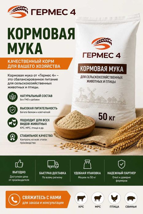 Продам кормовую муку оптом от 500 тонн