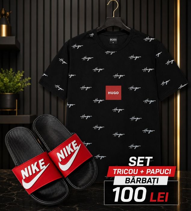 Set tricou și papuci barbati multe modele
