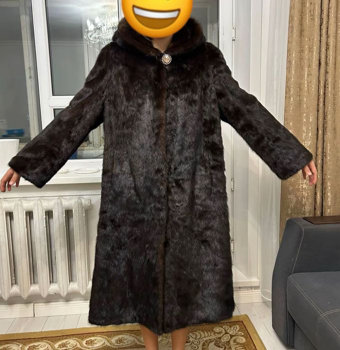 Норка шуба коп киилмеген капюшонымен