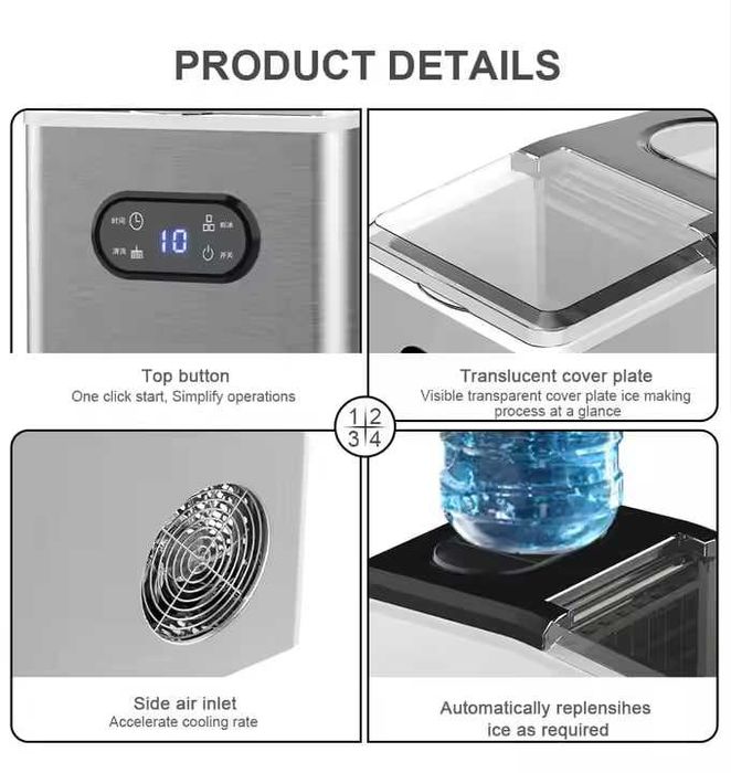 Льдогенератор кубикового льда для кафе и дома 20,25 кг в сутки