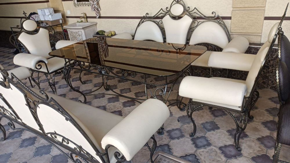 Кованые садовые стол стулья