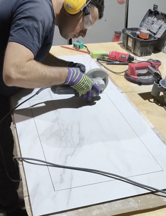 Резка керамогранита под 45