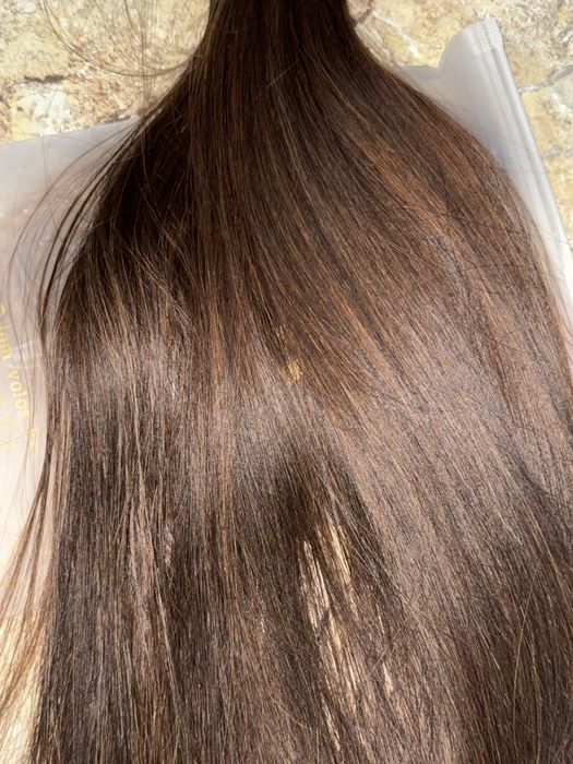 Натуральные волосы для наращивания шоколадные