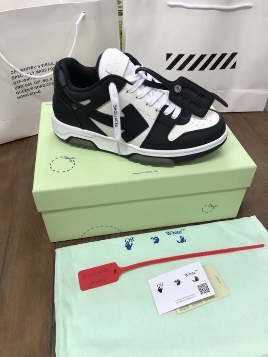 Off-White Out Of Office Black/White Calf Leather Full Box in Cutie Originala