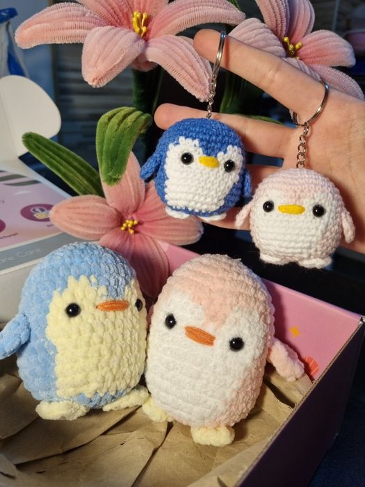 Плетени пингвинчета различни размери