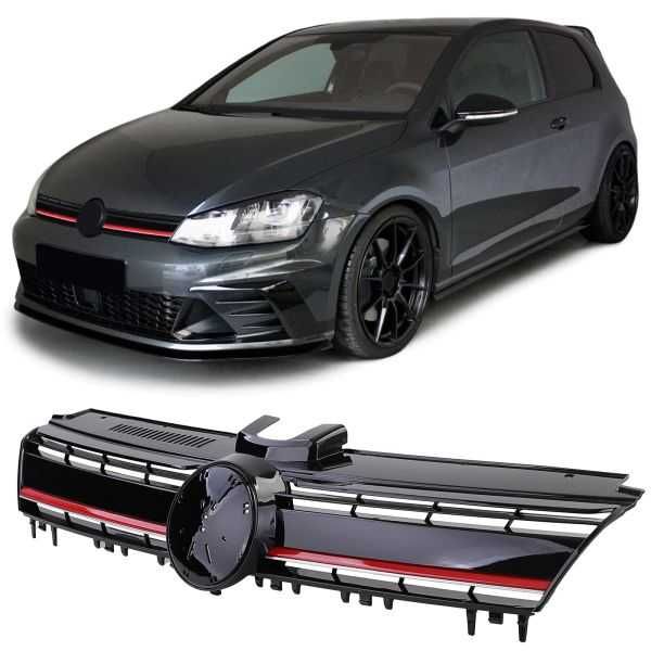 РЕШЕТКА VW GOLF 7 12-17 PERFORMANCE ЧЕРЕН ГЛАНЦ С ЧЕРВЕНА ЛАЙСНА