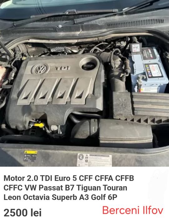 Motor 2.0 TDI euro 5 cff cffa cffb cffc Vw Passat b7 Tiguan Touran Leon Octavia Superb A3 Golf 6p