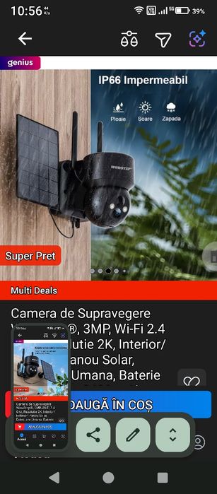 Cameră de supraveghere video cu panou solar