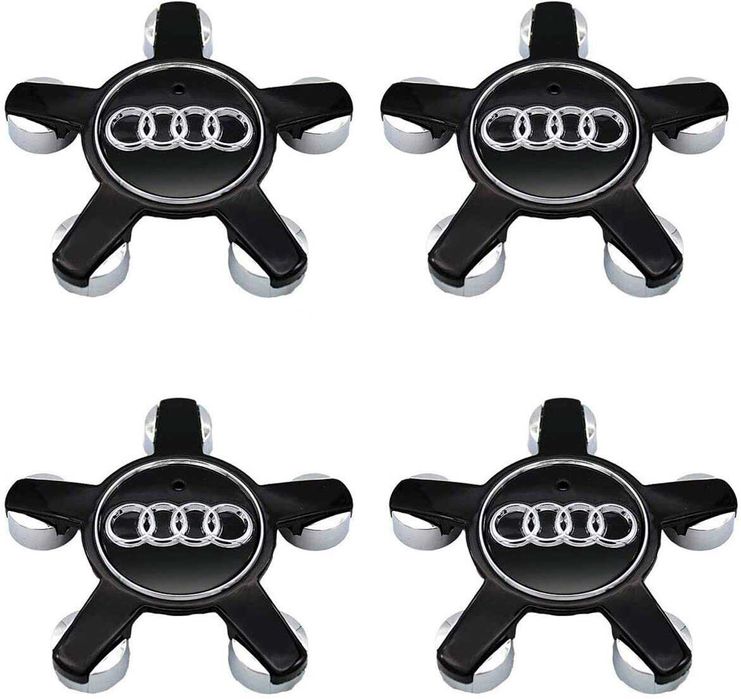 Capac Emblema Jante Roti AUDI 135mm Gri / Negru 4F0601165N, Embleme