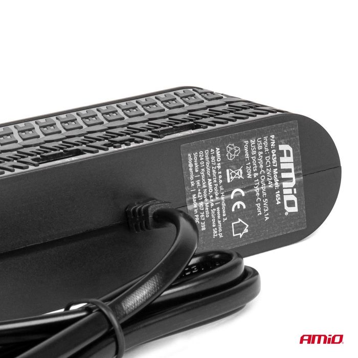 разклонител за запалка с зарядно устройство 2x usb-a 1x usb-c 12v ...