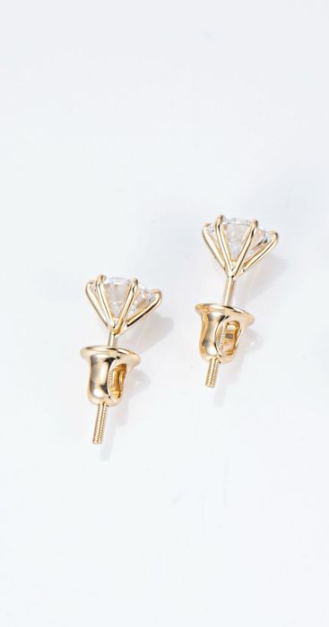 Пусеты 2 карата бриллианты