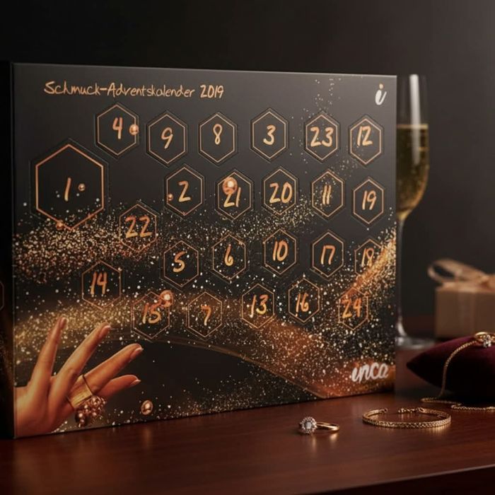 Луксозен бижутерен адвент календар 24 изненади – гривни, висулки, обец