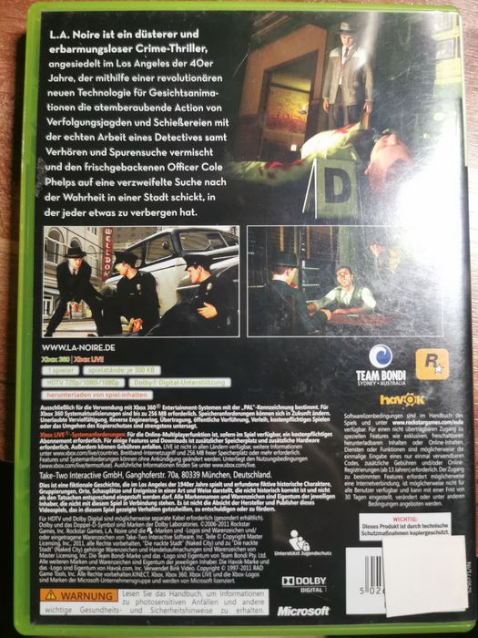L. A. NOIRE Xbox 360